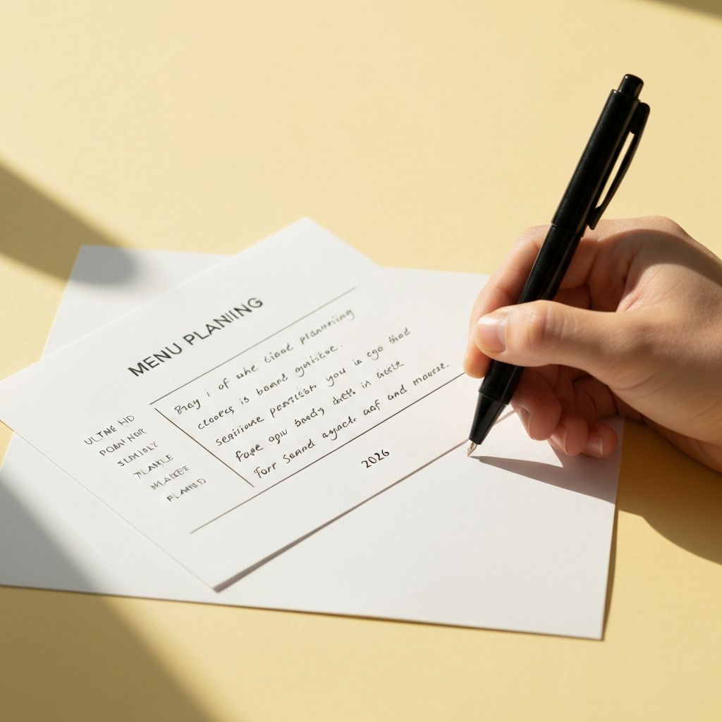 Note de planificare meniu