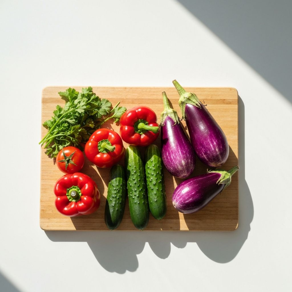 Legume proaspete pe tablă de tăiere